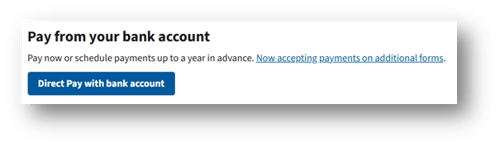 IRS Direct Pay - pay from your bank account