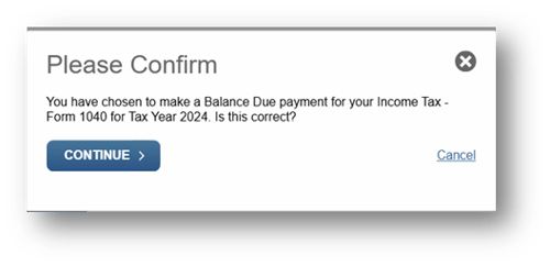 IRS Direct Pay - please confirm