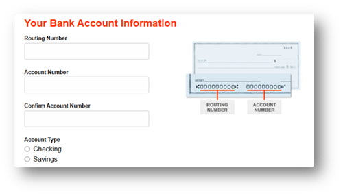 IRS Direct Pay - your bank account info