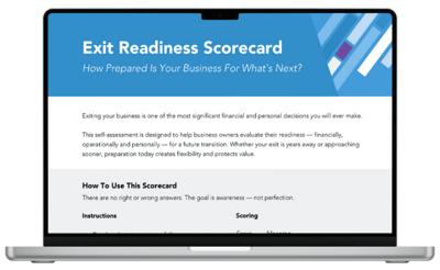 Exit Readiness Scorecard Screen