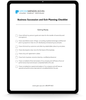 business exit planning checklist on ipad