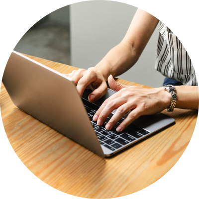 woman working on laptop