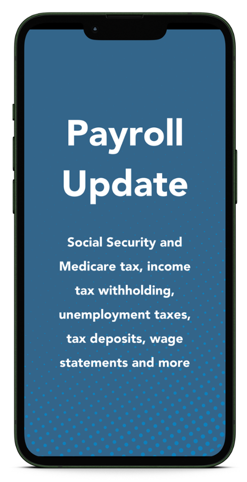 payroll update on iphone screen