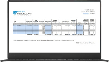 Contractors WIP Calculator 3D Laptop Screen