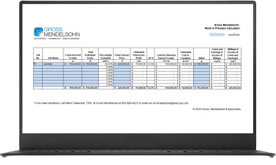 Contractors WIP Calculator