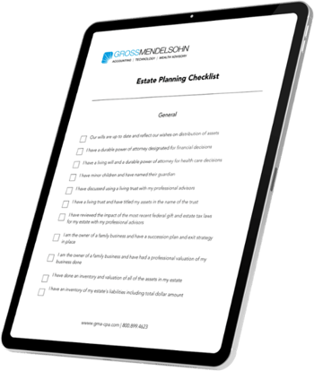 estate planning checklist on ipad