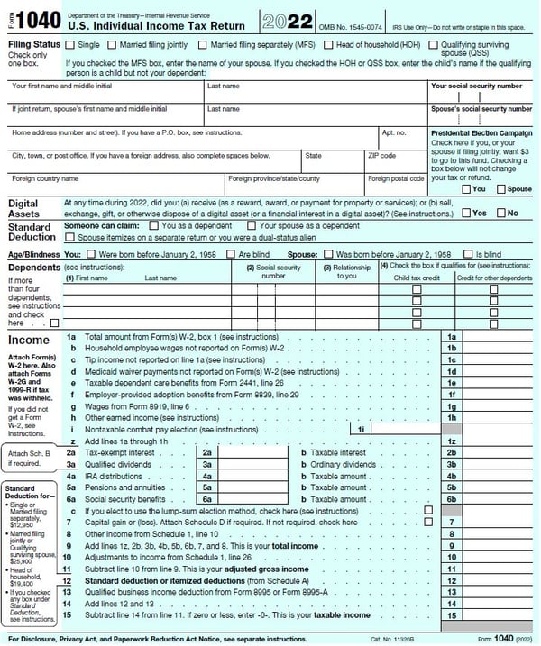 Form 1040 2022