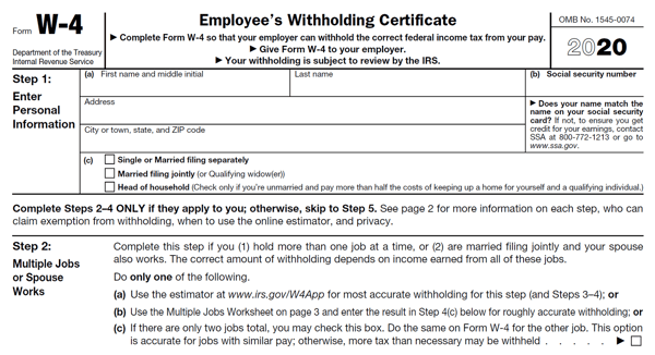 Form W-4 2020