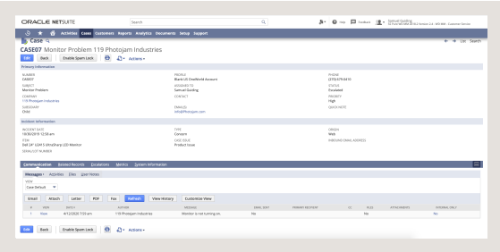 NetSuite Dashboard