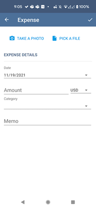 NS expenses mobile app