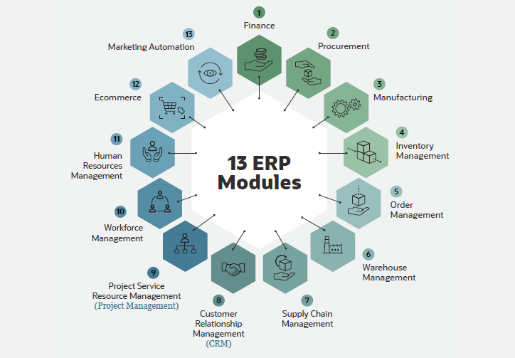 13 ERP modules