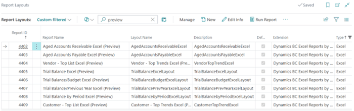 BC 2024.1 Excel layouts