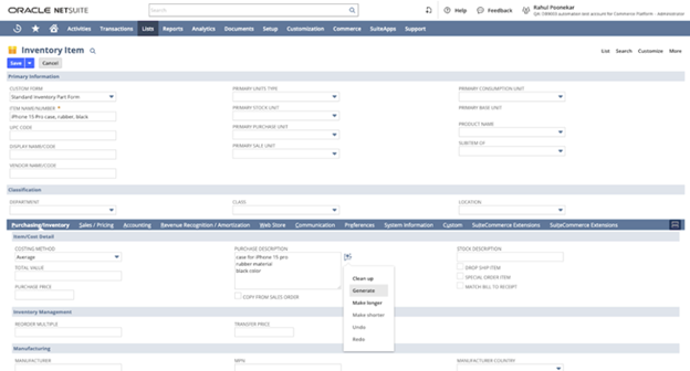 NetSuite Text Enhance