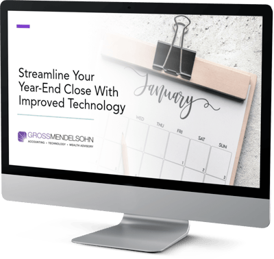 year-end close webinar computer screen