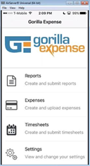 Example of the Gorilla Expense Reporting App
